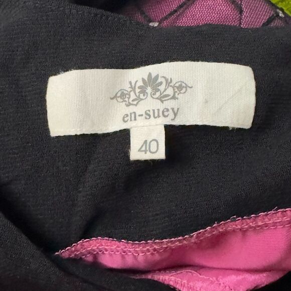 Vintage En-Suey Y2K BarbieCore Satin overlaid Black Sheer with Diamond Pattern - Picture 10 of 14